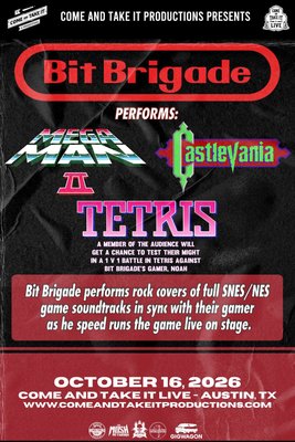 BIT BRIGADE Performs ‘Mega Man II’ + ‘Castlevania’ + ‘Tetris’ LIVE